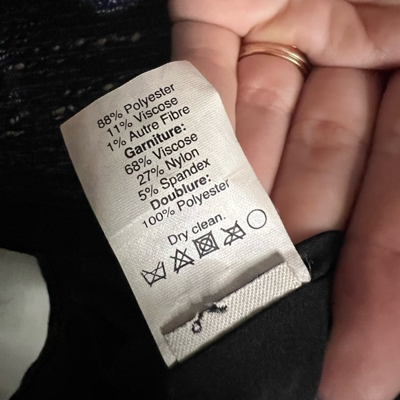 Madewell Shimmer Weave Blue Metallic Black Panel Tweed Shift Dress 12 - Picture 8 of 9